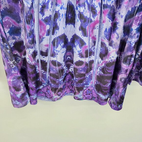Live And Let Live Velvet Top Womens Size Small Purple V-Neck Fairy Whimsical - Picture 6 of 14
